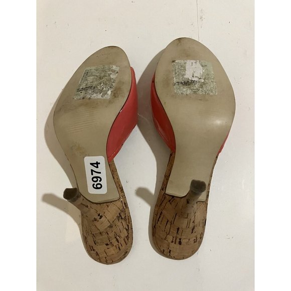 Unisa women's size 6  Salmon Pink Cork Heels slip-on sandals shoes - Picture 7 of 7